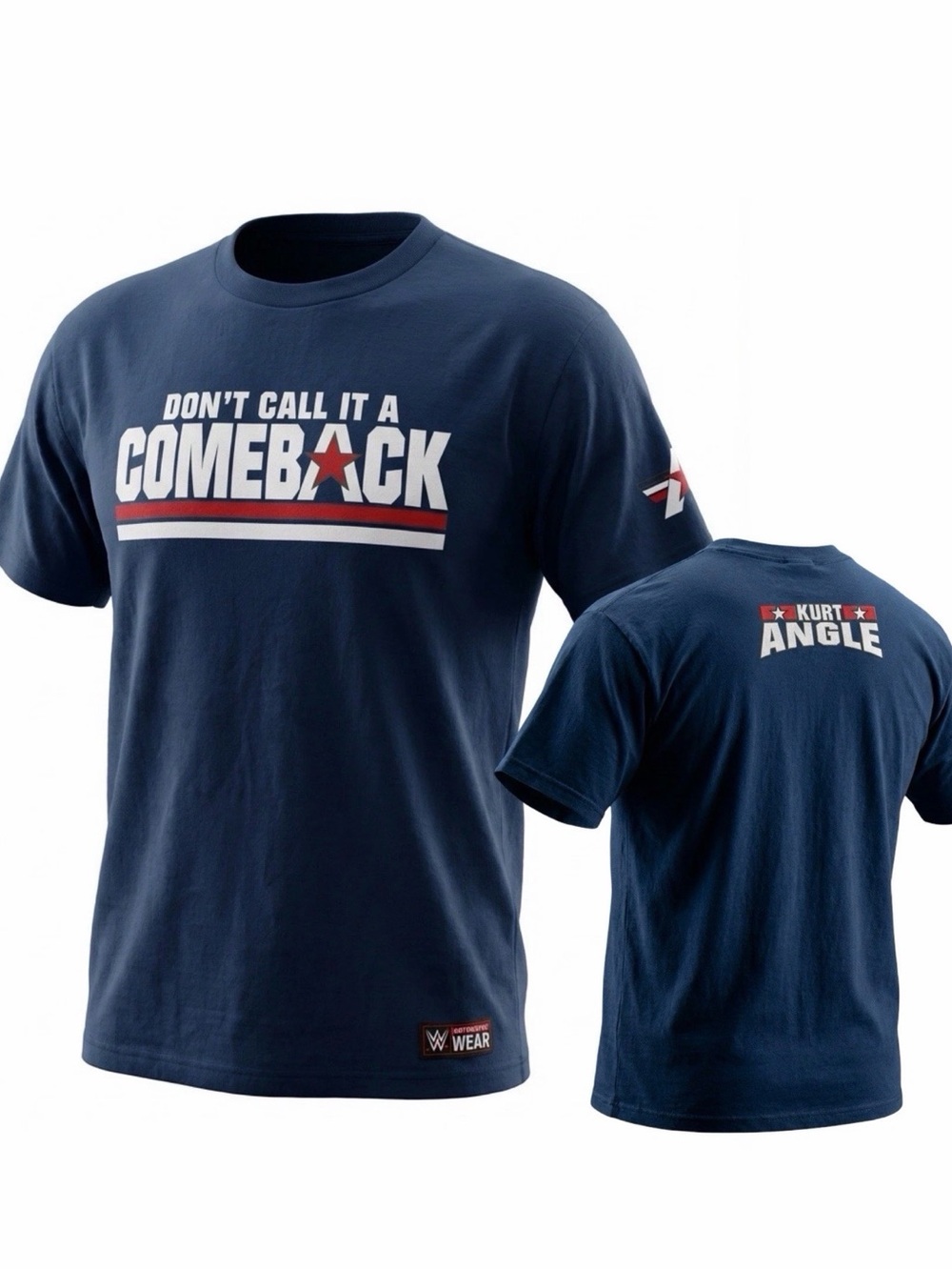 3/$15 Kurt Angle "Don't Call it a Comeback" WWE T-Shirt Navy Blue 2X